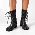 Women's Mid-Calf Lace-Up Boots — black front