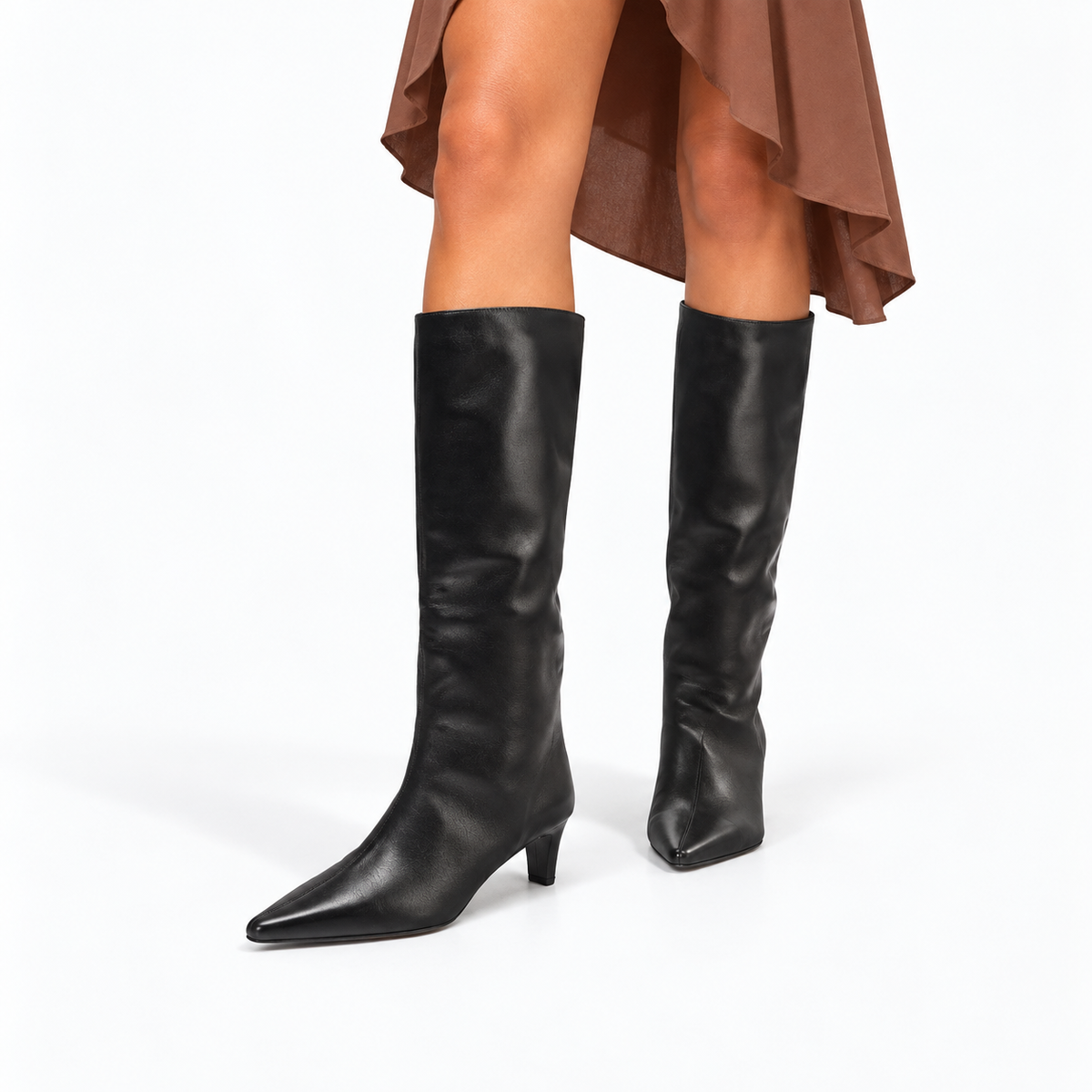 High-Heeled Boots — black front