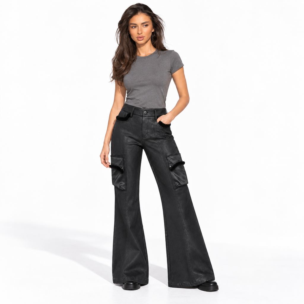 leather pants — black front