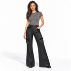 leather pants — black front