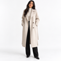 Thick woolen coat — off white front