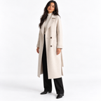 Thick woolen coat — off white three quarter