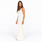 Womens Sleeveless Knit Dress — white three quarter