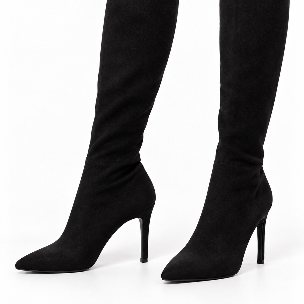 High Boots — black 7cm single lining detail