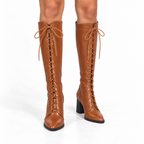 Women's brown front boots, catalogue view