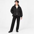 Womens Padded Jacket — Black — front — studio 34-1