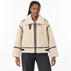 Women's Fleece Motorcycle Jacket — Jacket — front — studio 9-1