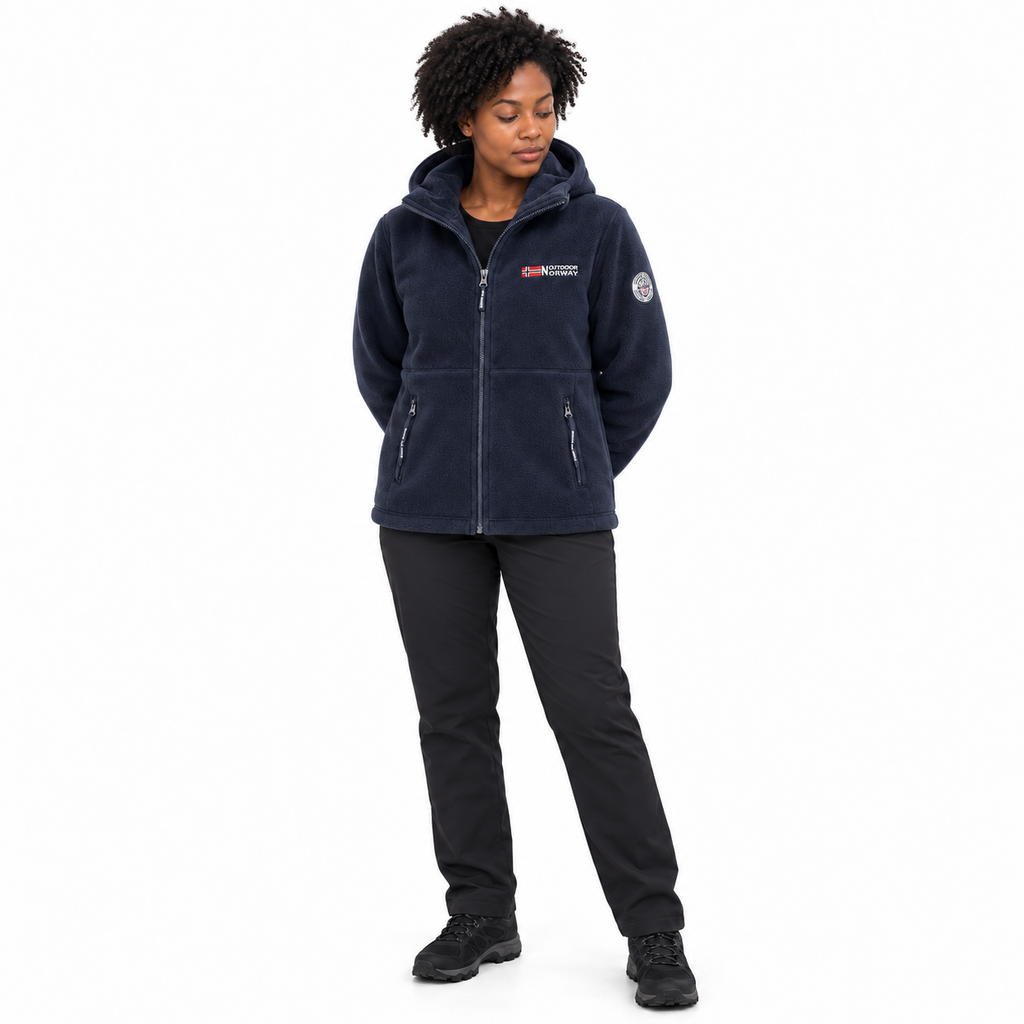 Hooded Fleece Jacket for Men and Women — Blue — front — studio 10-5