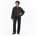 Velvet Bomber Jacket and Pants — Carbon color jacket — front — studio 5-3