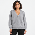 Japanese Style Knitted Cardigan — light gray — front — studio 38-1